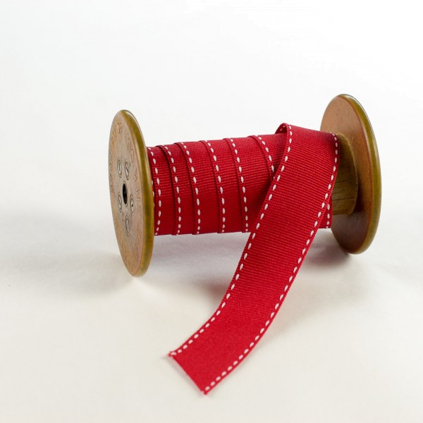 25mm Textil-Geschenkband mit Sattelstich