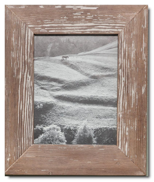 Bilderrahmen aus Recyclingholz für die Bildgröße 15 x 20 cm mit einem schmalen Rahmen