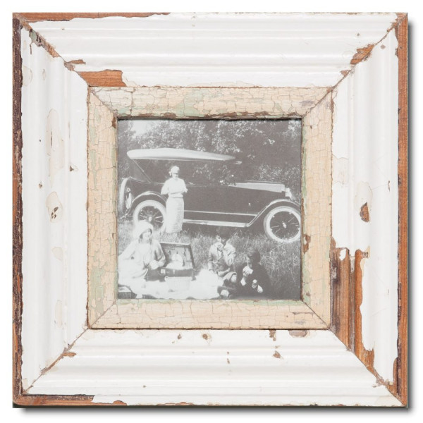 Quadratischer Altholz Bilderrahmen für das Fotoformat 14,8 x 14,8 cm aus Südafrika